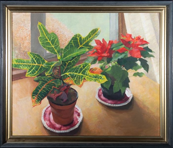 Contemporary Oil - Two Potted Plants