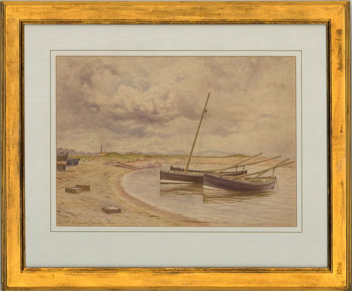 R.F. Logan - 1870 Watercolour, Cockenzie Harbour