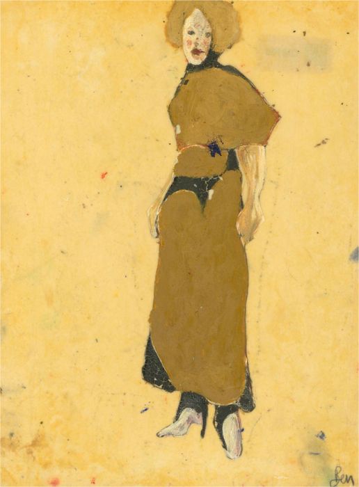 Ben Carrivick - Contemporary Oil, Yellow and Black Dress