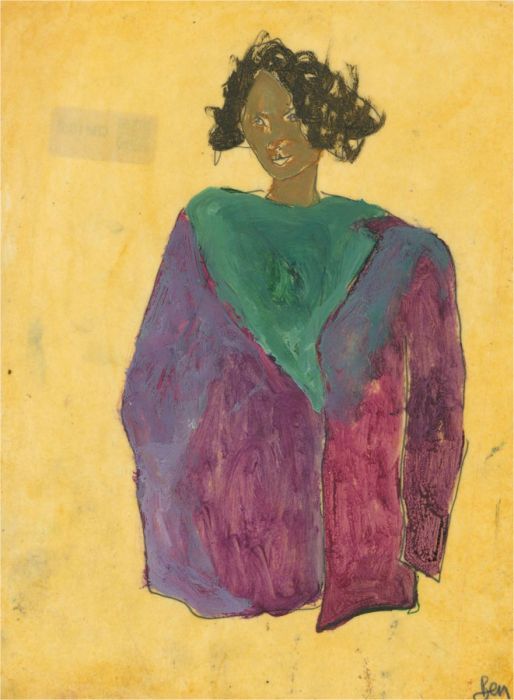 Ben Carrivick - Contemporary Oil, Curly Black Hair