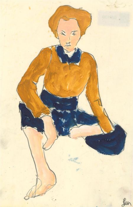 Ben Carrivick - Contemporary Oil, Seated Figure in Blue and Yellow