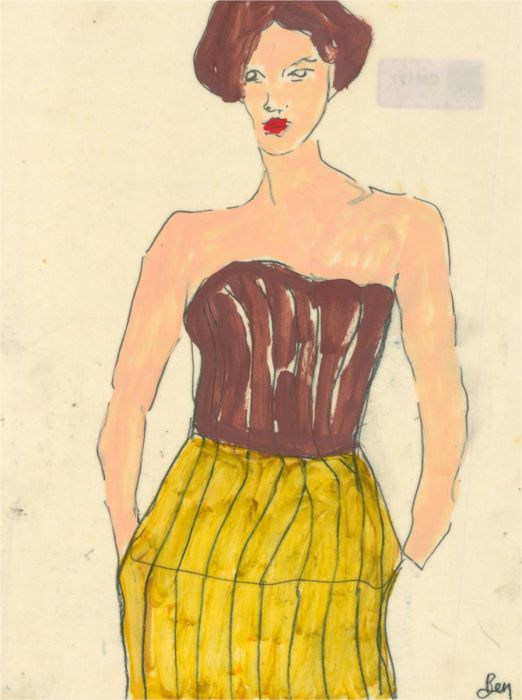 Ben Carrivick - Contemporary Oil, Brown and Yellow Dress