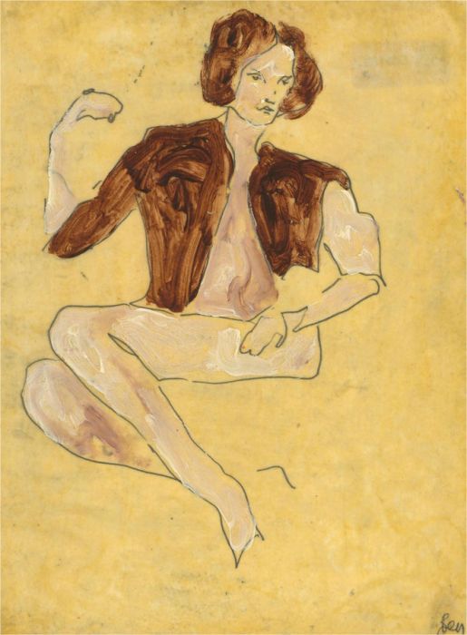 Ben Carrivick - Contemporary Oil, Seated Figure with Brown Coat