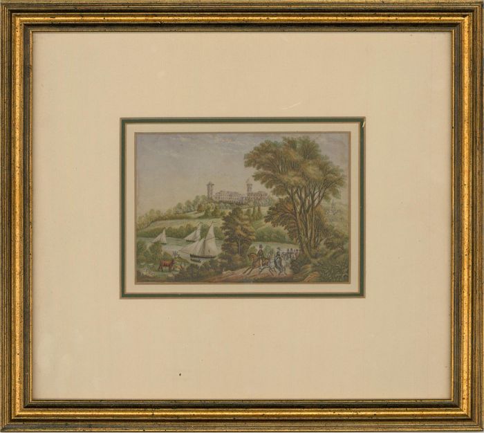 19th Century Baxter Method Print - A Ride by the Lake