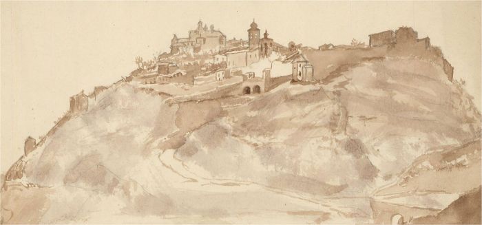 Late 19th Century Watercolour - Hill Town