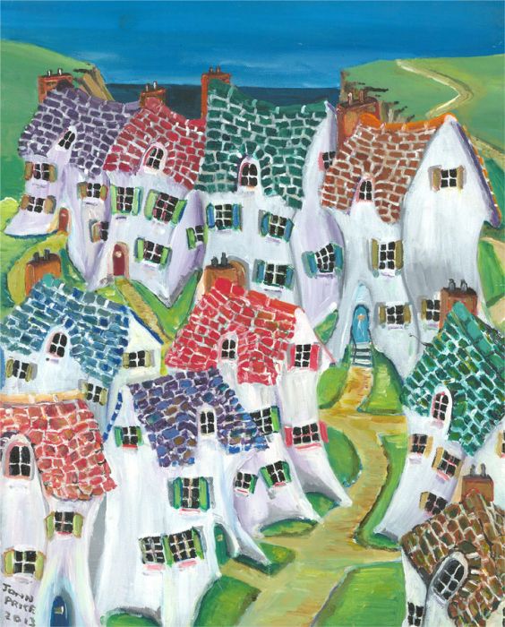 John Price - 2013 Oil, Surreal White Houses