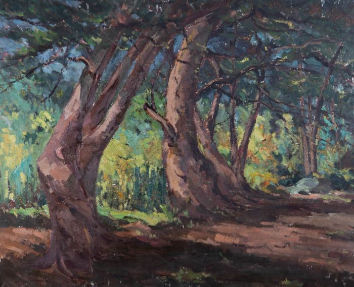 Edward Eaton Brannan (1886-1957) - Mid 20th Century Oil, Dappled Woodland Path
