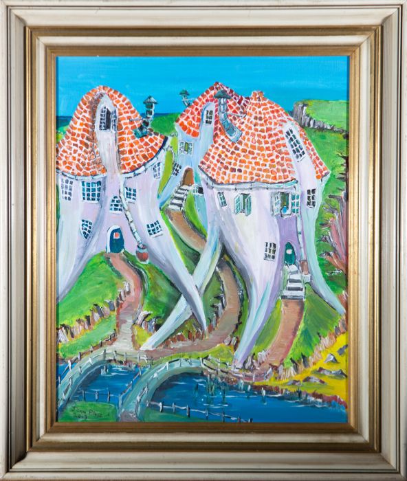 John Price - 2013 Oil, Surreal Houses