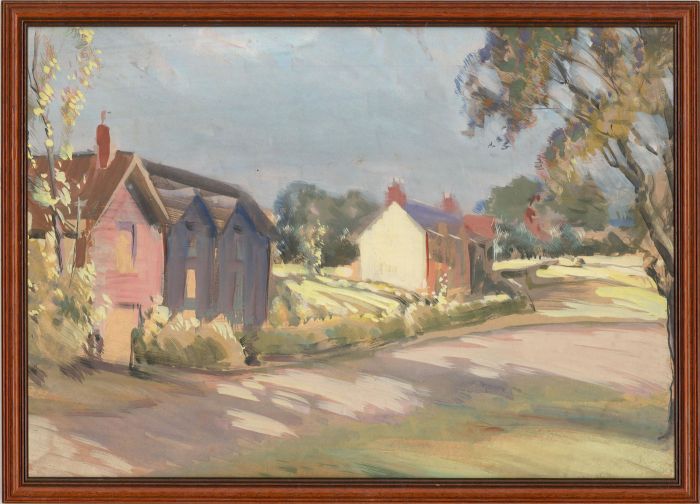 Jean-Baptiste Grancher (1911-1974) - Mid 20th Century Oil, Summer Street Scene