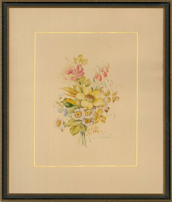 Early 20th Century Watercolour - Summer Posy
