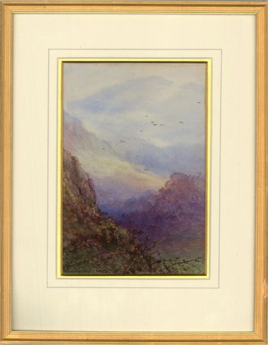 J.W. Hamilton Marr ARCA (1846-1913) - Watercolour, The Cumberland Hills