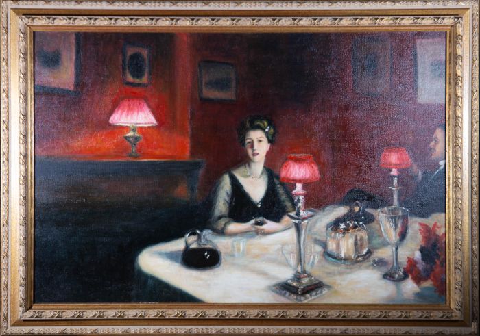 G. Proffitt after Sargent - Contemporary Oil, A Dinner Table at Night