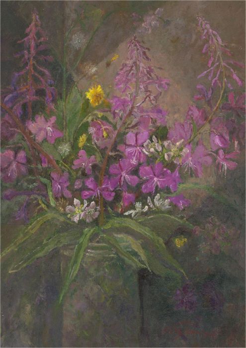 Keith Johnson (1931-2018) - Contemporary Oil, Blackberry Flowers