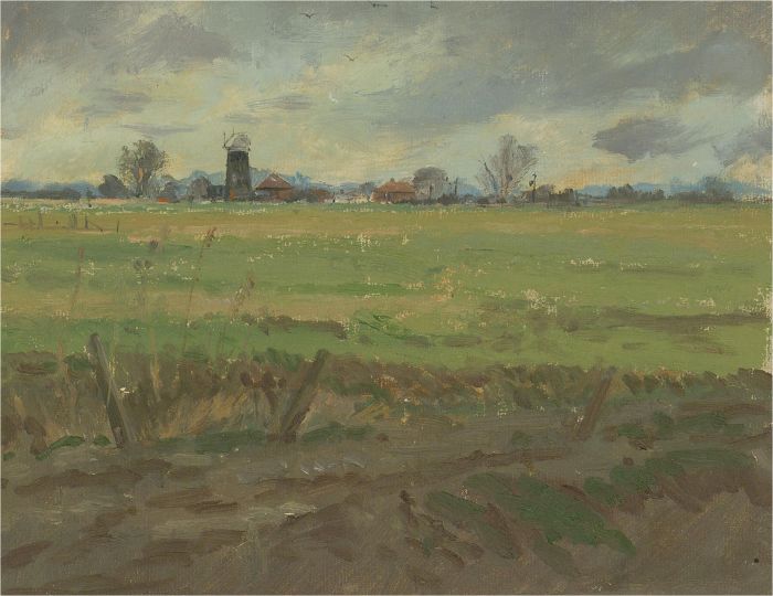 Keith Johnson (1931-2018) - 2006 Oil, View of Upton Marshes