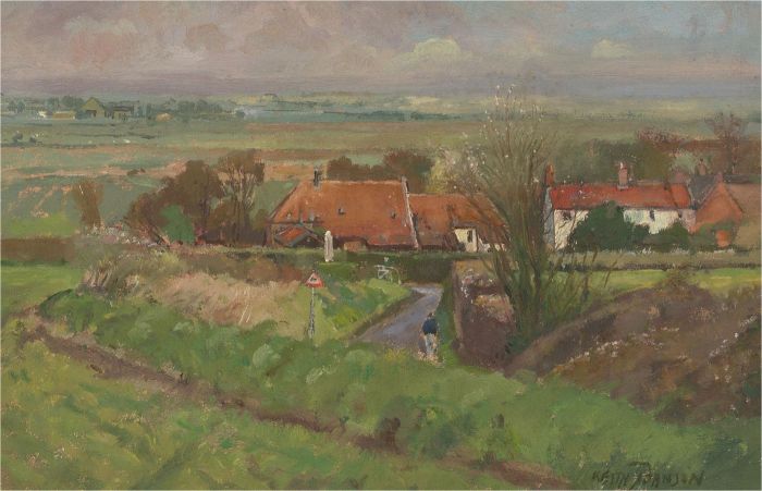 Keith Johnson (1931-2018) - 2005 Oil, Springtime from Somerton Church