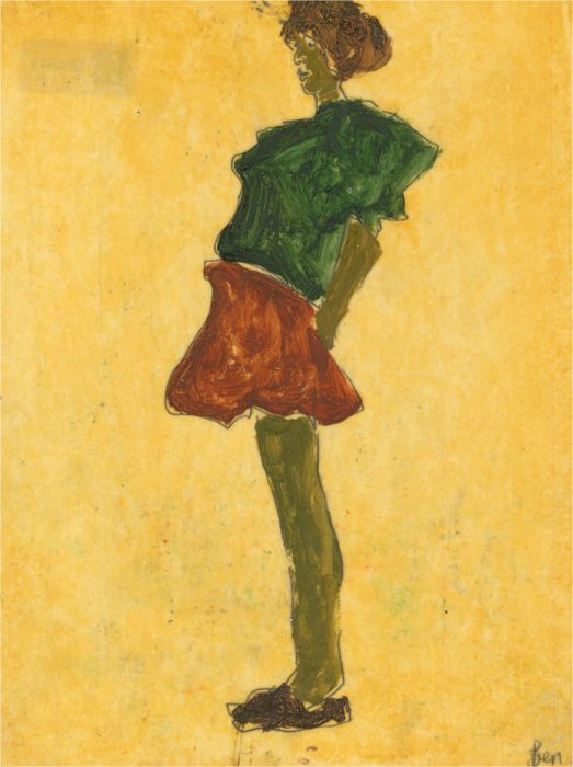 Ben Carrivick - Contemporary Oil, Short Brown Skirt