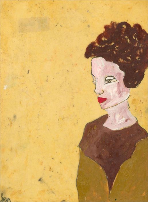 Ben Carrivick - Contemporary Oil, Brown Curly Hair