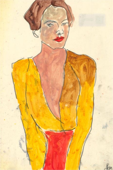 Ben Carrivick - Contemporary Oil, Figure in Yellow and Red