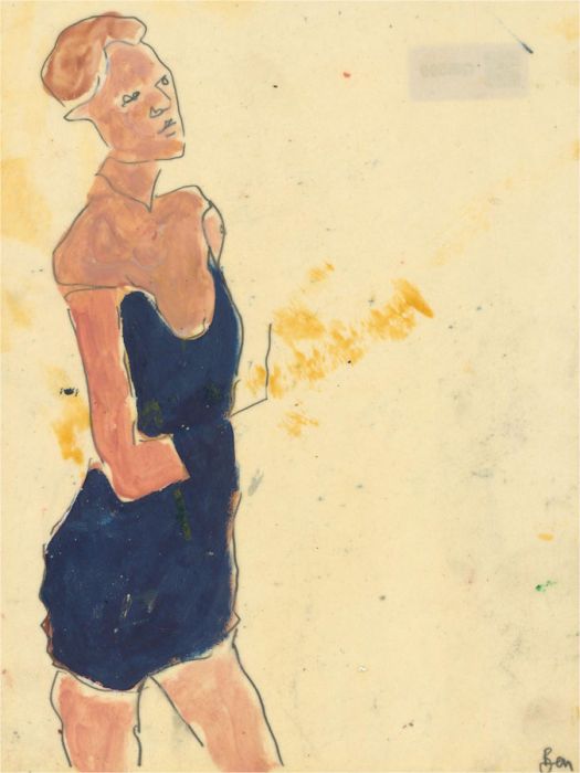 Ben Carrivick - Contemporary Oil, Dark Blue Dress