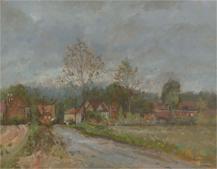 Keith Johnson (1931-2018) - Contemporary Oil, The Rainy Day, Runham Village