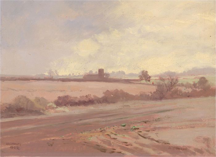 Keith Johnson (1931-2018) - 1982 Oil, Morning Frost, Rackheath