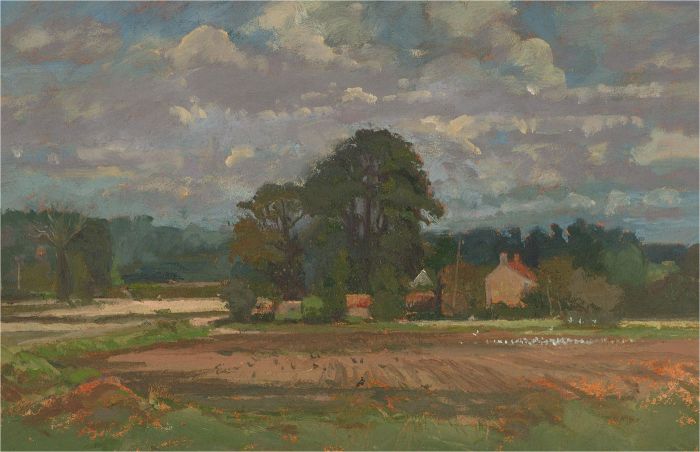 Keith Johnson (1931-2018) - Contemporary Oil, Farm at Wood Dalling