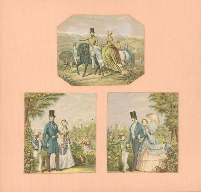 1854 Baxter Method Print - Leisurely Pursuits of Queen Victoria & Prince Albert