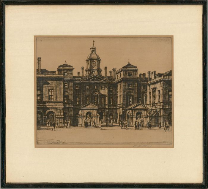 Sir Henry Rushbury (1889–1968)-Early 20thC Etching, The Horse Guard At Whitehall