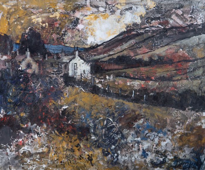 Durkin - Contemporary Oil, Cottages on the Hillside