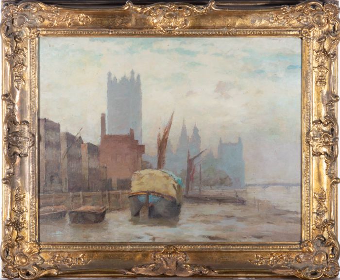 Early 20th Century Oil - Victoria Embankment