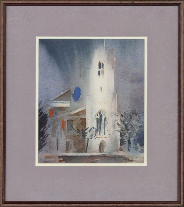 John Ward - 20th Century Watercolour, St. Mary's, Twickenham