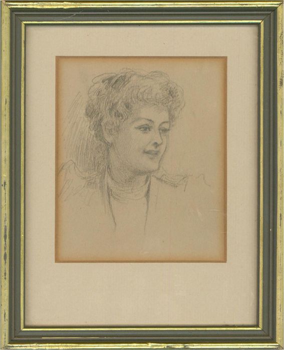 S. Boyd - Mid 20th Century Graphite Drawing, Portrait of a Lady