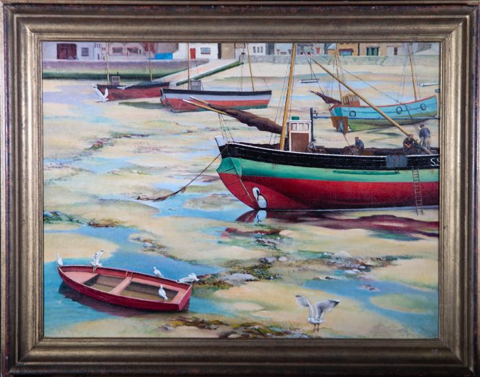 Contemporary Oil - Cornish Fishermen