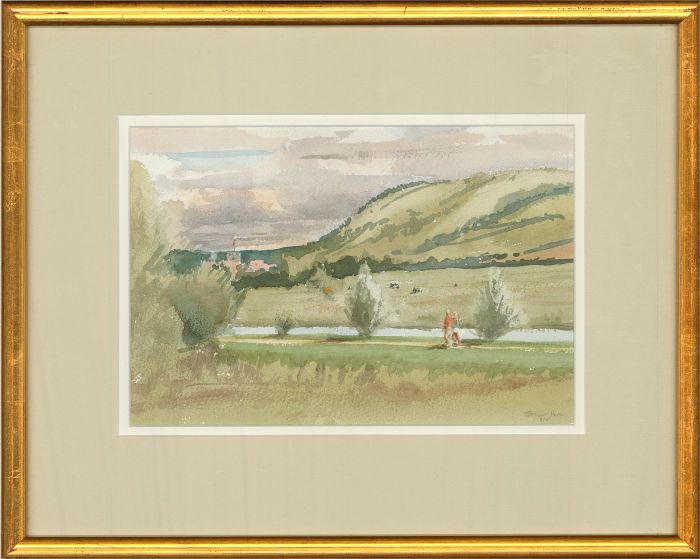 Stewart Charles Hine (1928-2018) - 2001 Watercolour, Amberley Mount & Castle