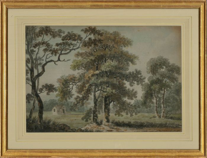 Follower of Paul Sandby RA (1731–1809) - 18thC Watercolour, House In The Meadow