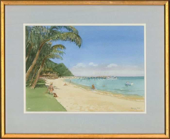 Stewart Charles Hine (1928-2018) - 2002 Watercolour, Tangalooma, Queensland
