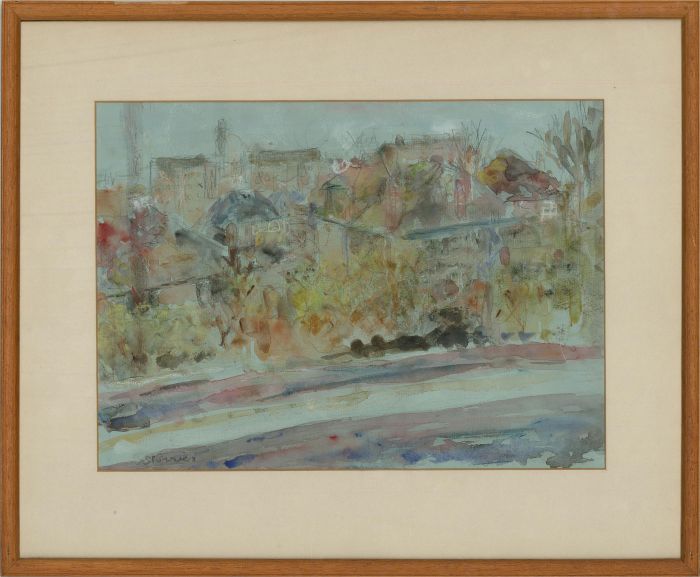 Steven Spurrier RA (1878–1961) - Mid 20th Century Watercolour, Autumn Rooftops