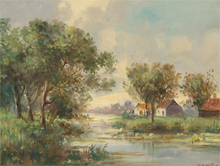 Hansel May - Contemporary Oil, Sunny River Banks