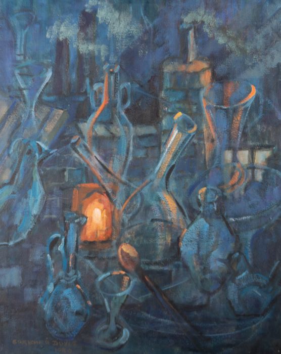 Barbara Doyle (b.1917) - 1980 Oil, Glass Factory Fantasy