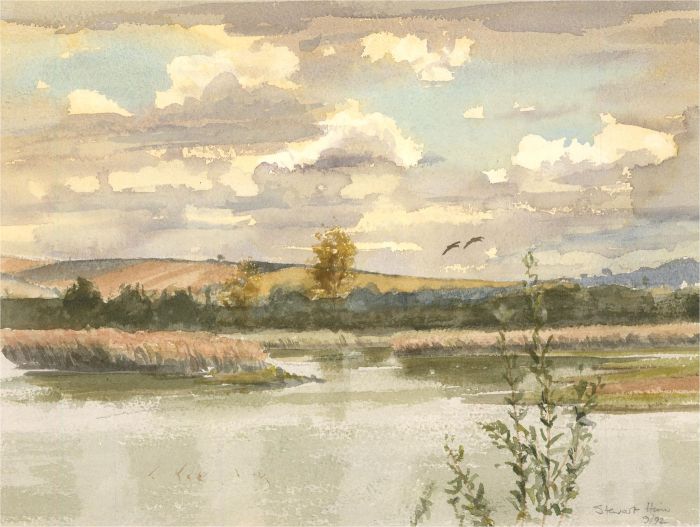 Stewart Charles Hine (1928-2018) - 1992 Watercolour, Two Birds Flying