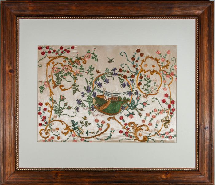 Early 20th Century Embroidery - Church and Cottage