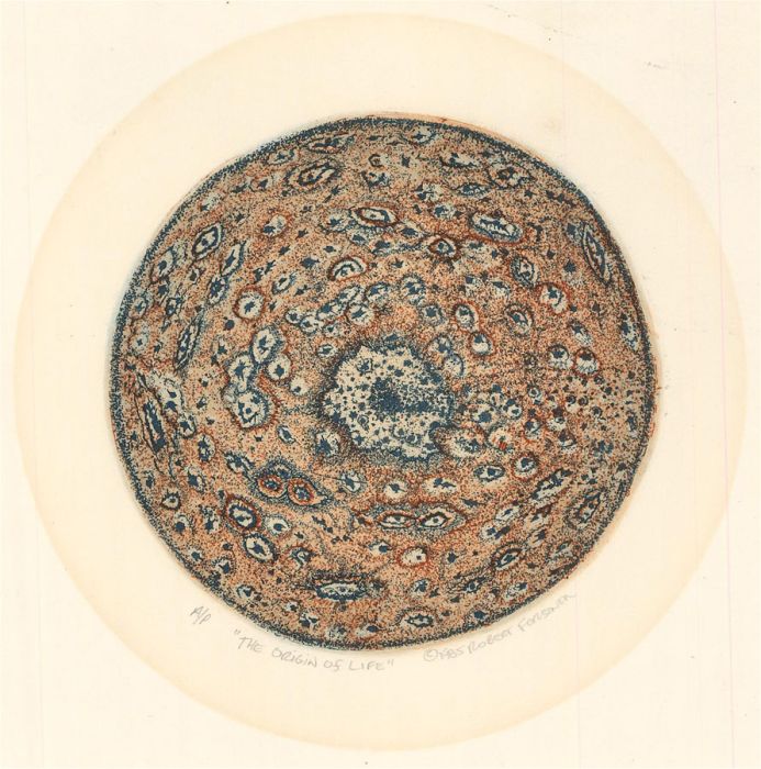 Robert Forstner - 1985 Stipple Engraving, The Origin Of Life