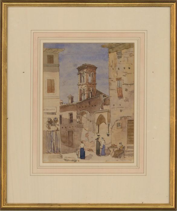 Attrib. Robert C. Goff (1837–1922) - 1865 Watercolour, View of an Italian Town