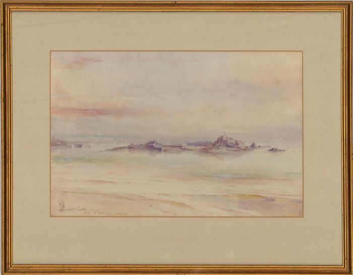 Ada M. Wlliams - 1910 Watercolour, Elizabeth Castle