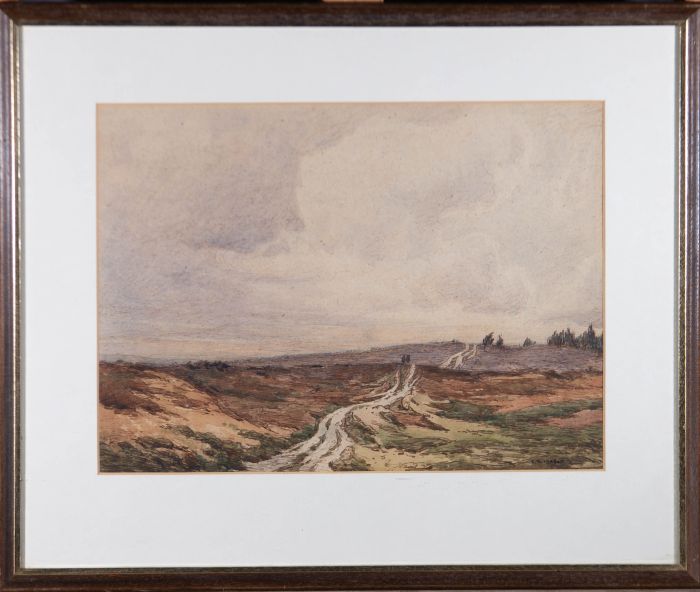E.R. Mason - Mid 20th Century Watercolour, Two Figures in the Distance