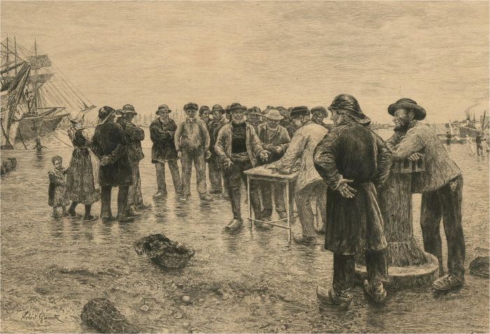 Norbert Goeneutte (1854-1894) - Late 19th Century Etching, Pay Day For The Crew