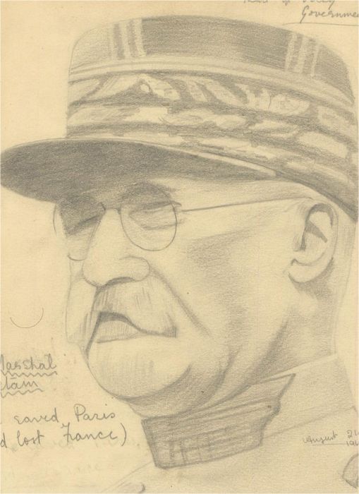 Charles W. Mann (b.1925) - Three 1940 Graphite Drawing, Famous Faces II
