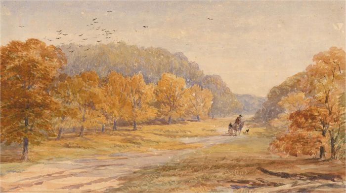 Late 19th Century Watercolour - A Bright Day In Autumn