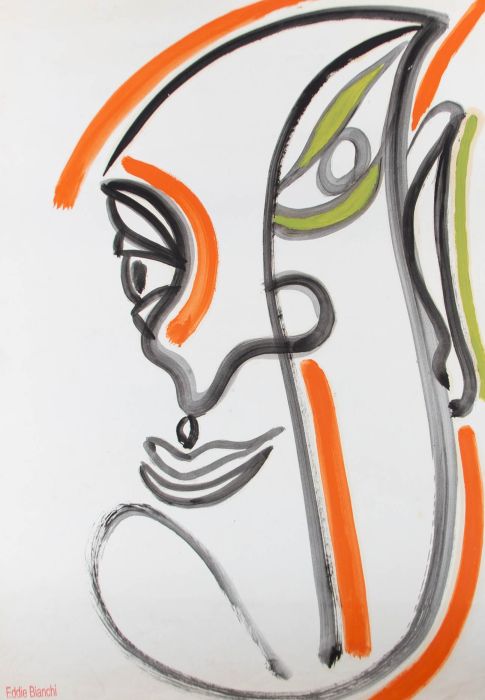 Eddie Bianchi (fl.1975-95) - Contemporary Gouache, Cheeky Smile