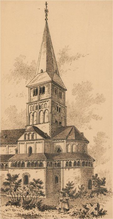 Alfred Bowyer Clayton (1795-1855) - c.1830 Pen and Ink Drawing, Schwarzrheindorf